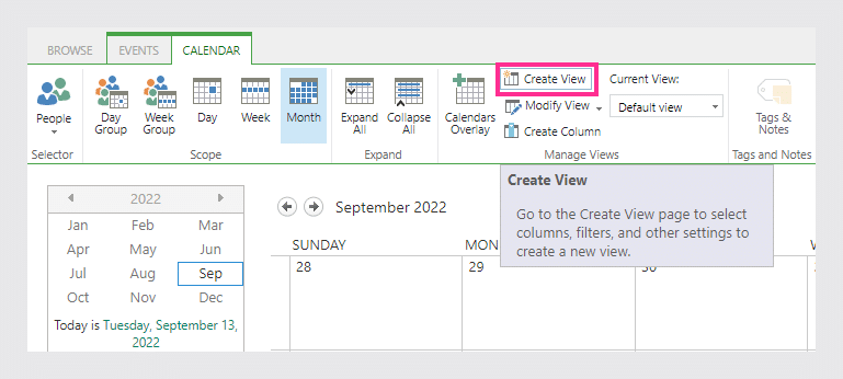 Creating Custom SharePoint Calendar Views