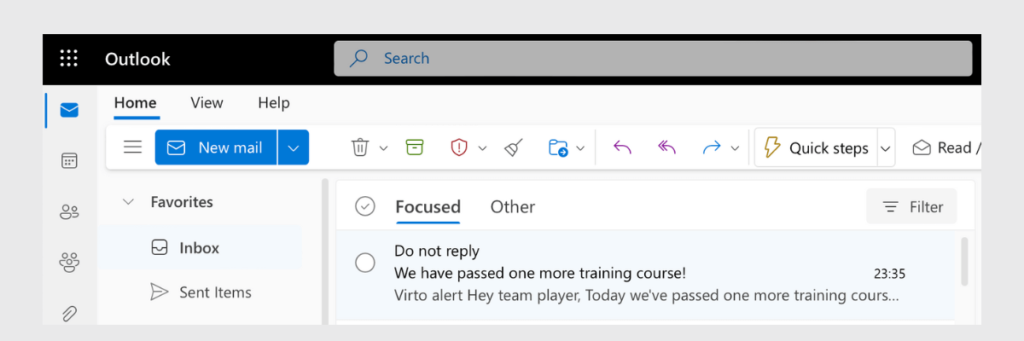 Alert via email