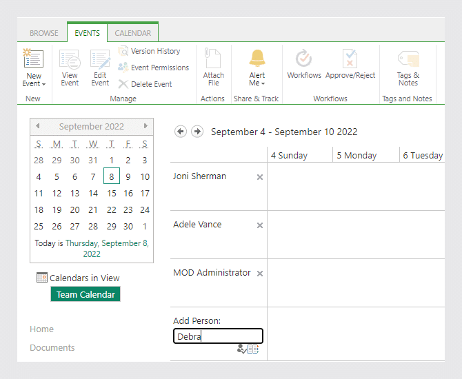 Create a SharePoint Calendar