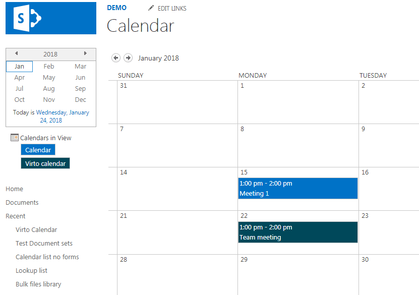 list of your calendar overlays