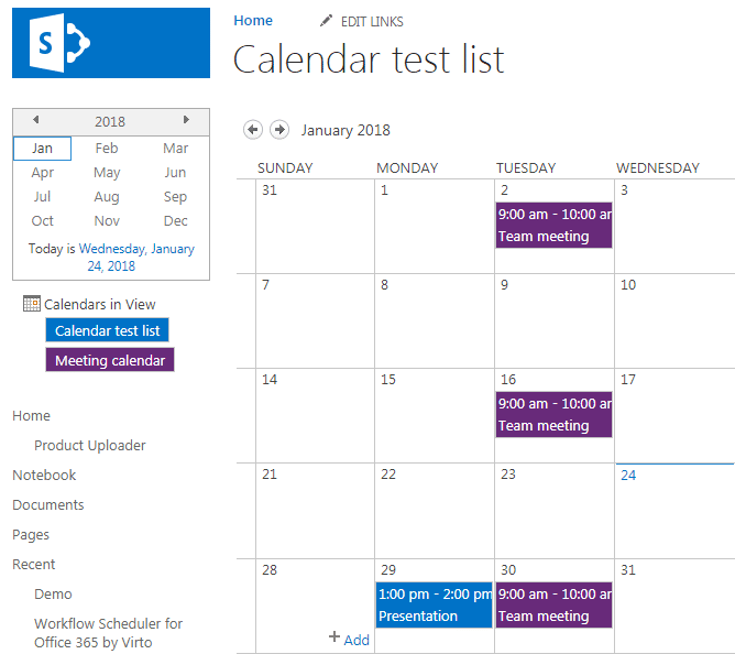 multiple Office 365 calendars