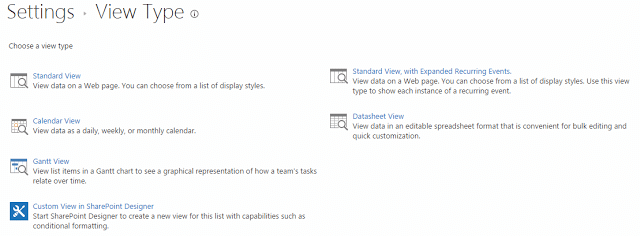 SharePoint Calendar Views