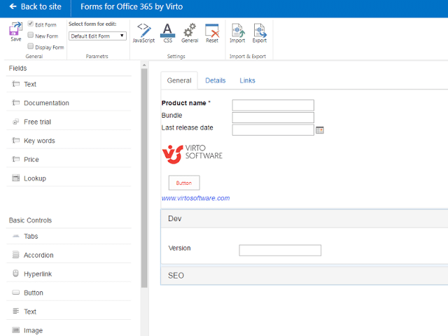 Create SharePoint Forms easy and quickly