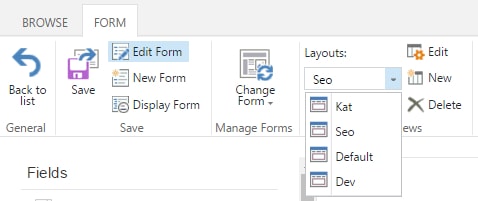 SharePoint form layouts for different users\groups