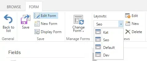 SharePoint form layouts for different users\groups