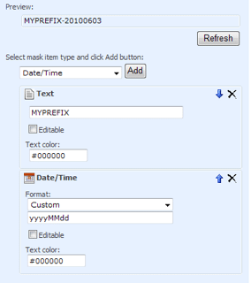 identifier document custom sharepoint 2007 number increment auto define select