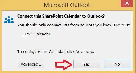 sync sharepoint calendar with outlook