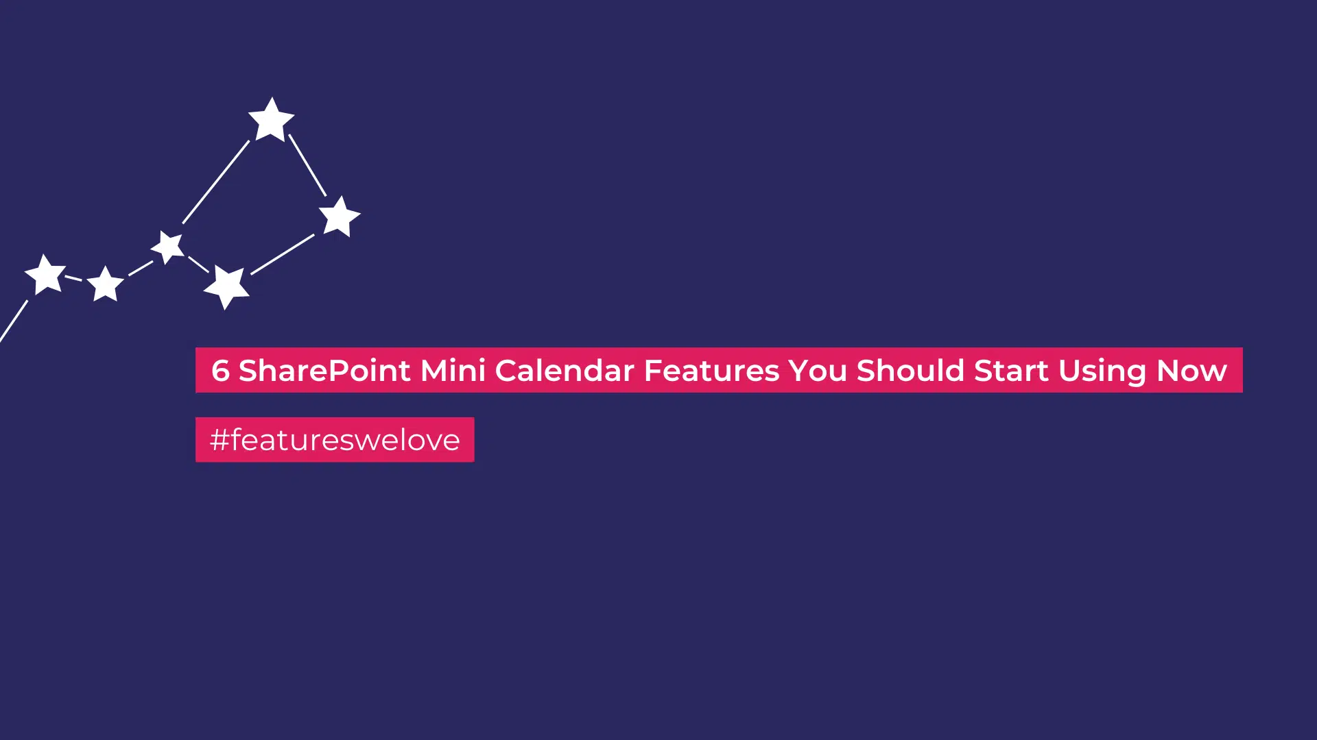 SharePoint mini calendar