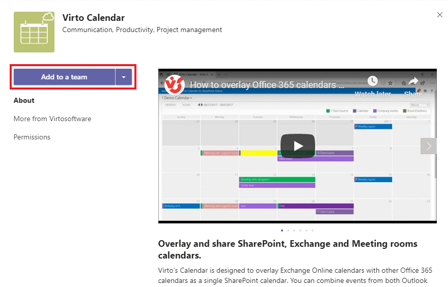 How to Install Virto Calendar Overlay for MS Teams SharePoint Blog