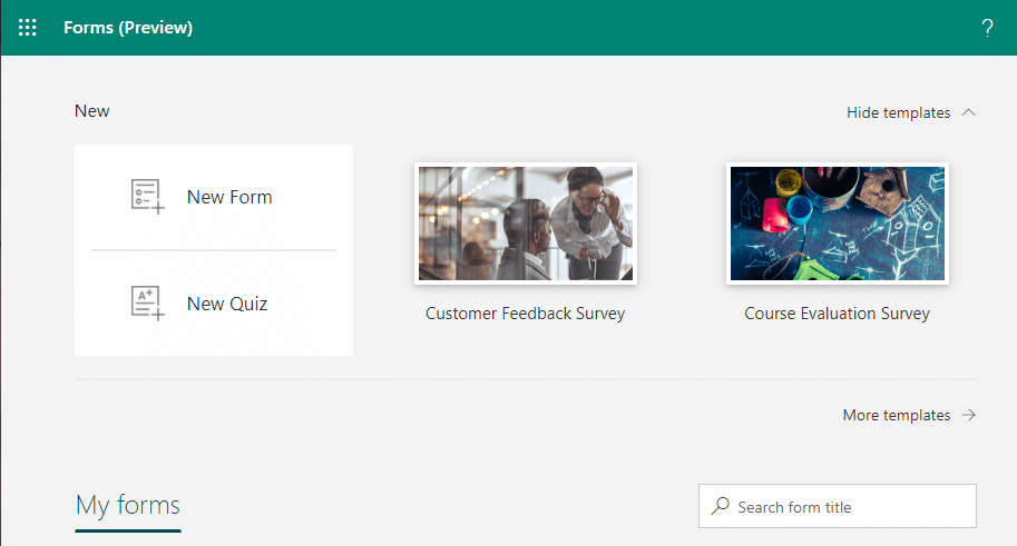 forms interface