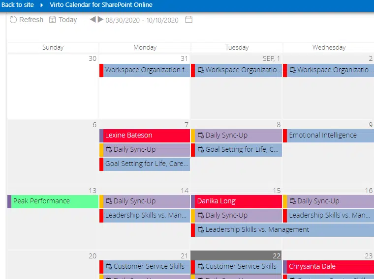 Options for Personalizing SharePoint Calendar