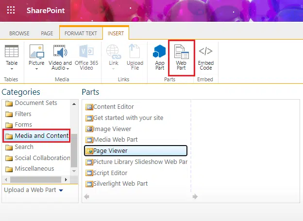 How to insert custom form into a certain Office 365 site