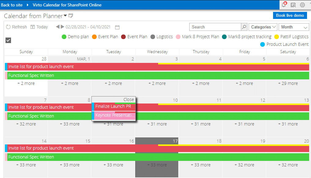 Display tasks from MS Planner