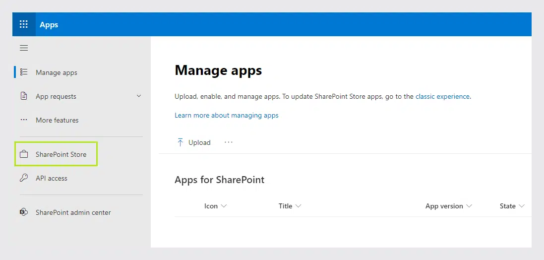 manage apps in sharepoint
