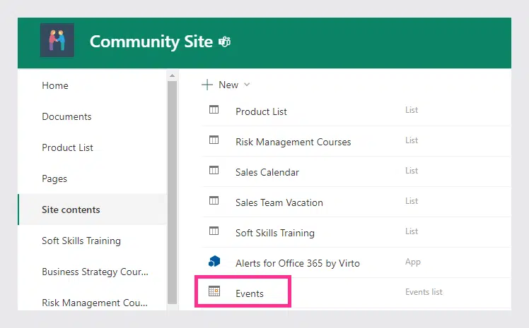 Create a SharePoint Calendar