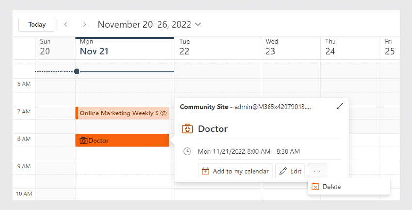 Editing or deleting appointment in Microsoft Exchange calendar