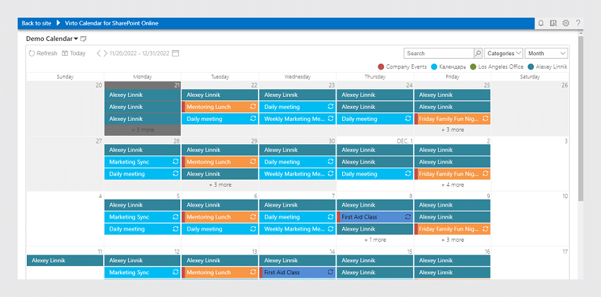 Overlay multiple calendars in Microsoft Exchange using Calendar Overlay Pro by Virto
