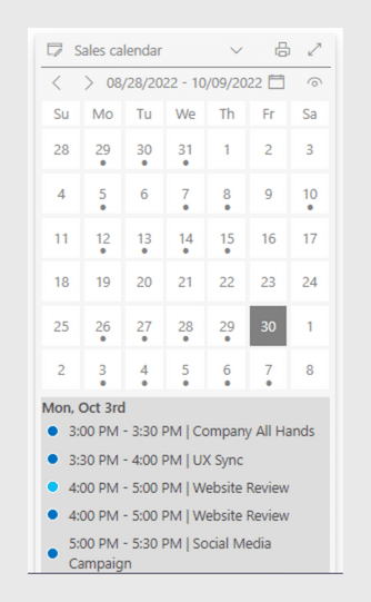 Virto Mini Calendar app