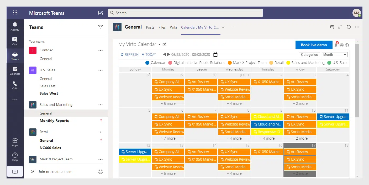 create and manage events with Virto Calendar Overlay without switching to SharePoint.