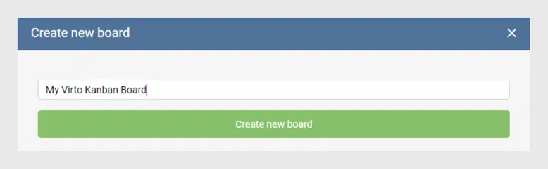 Create new board in Virto Kanban