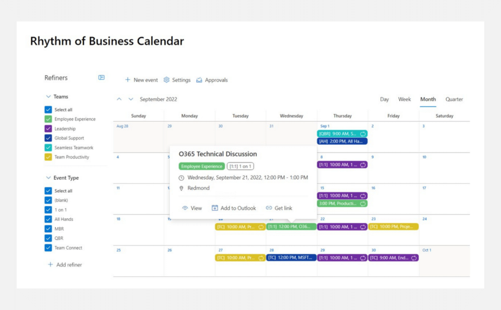 Rhythm of Business Calendar by Microsoft