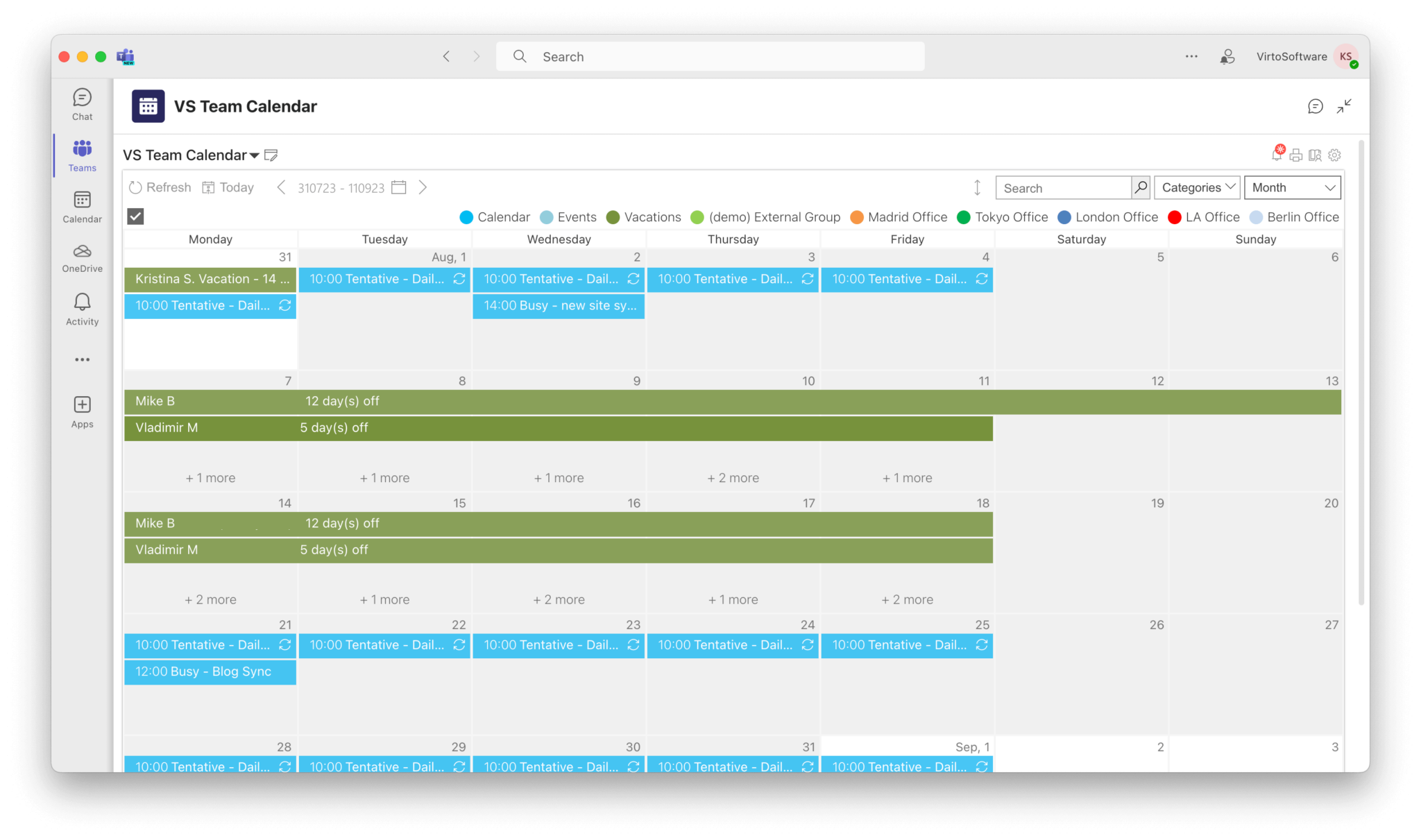 Employee Vacation Time Off Calendars in Teams and Outlook