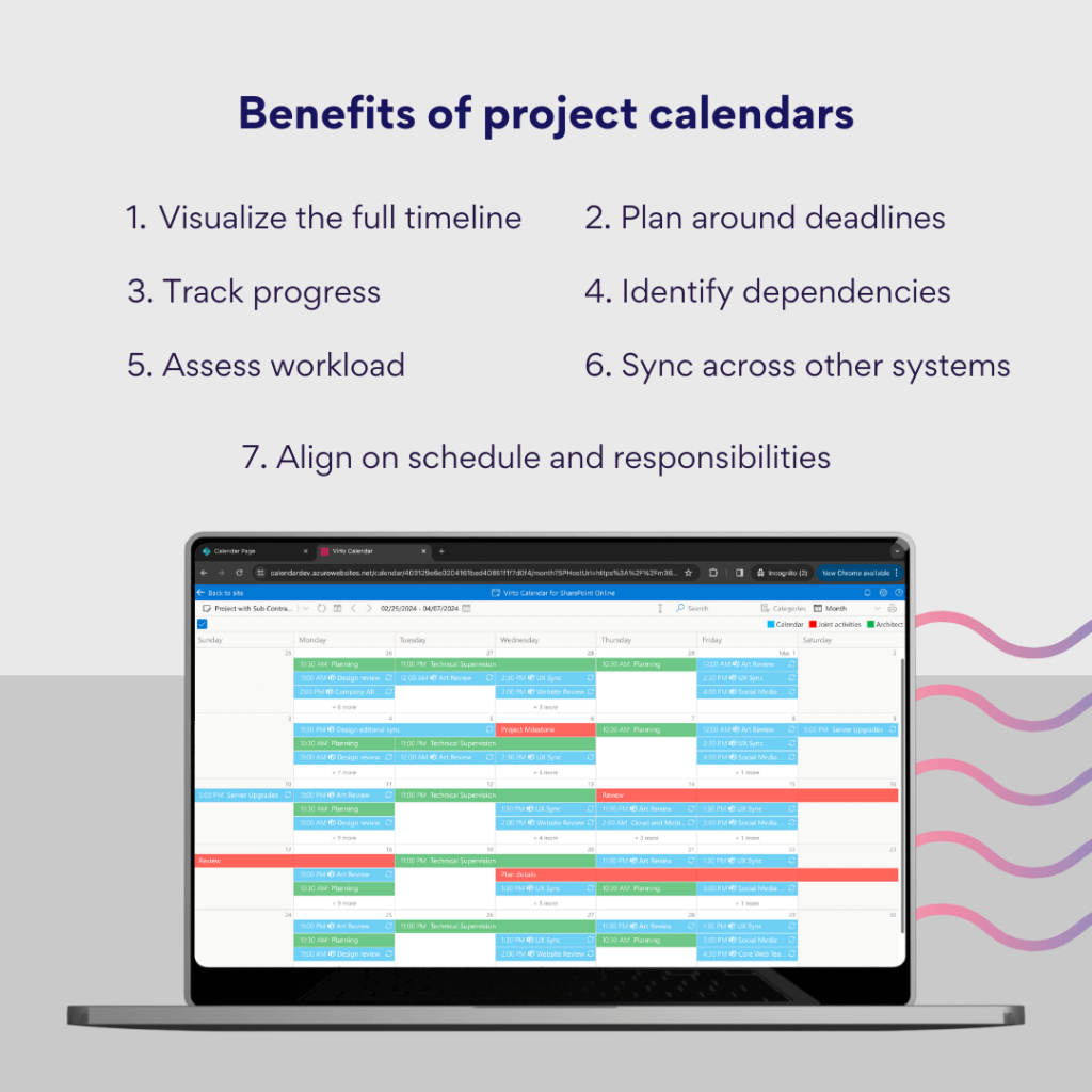 benefits of project calendars
