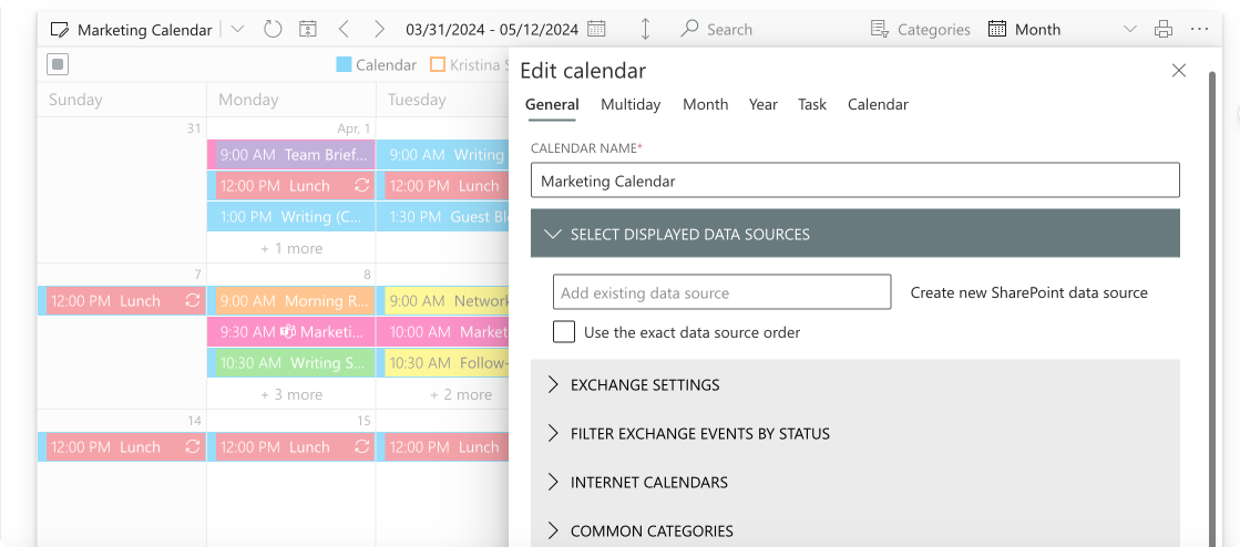 Adding data sources to your Virto Calendar.