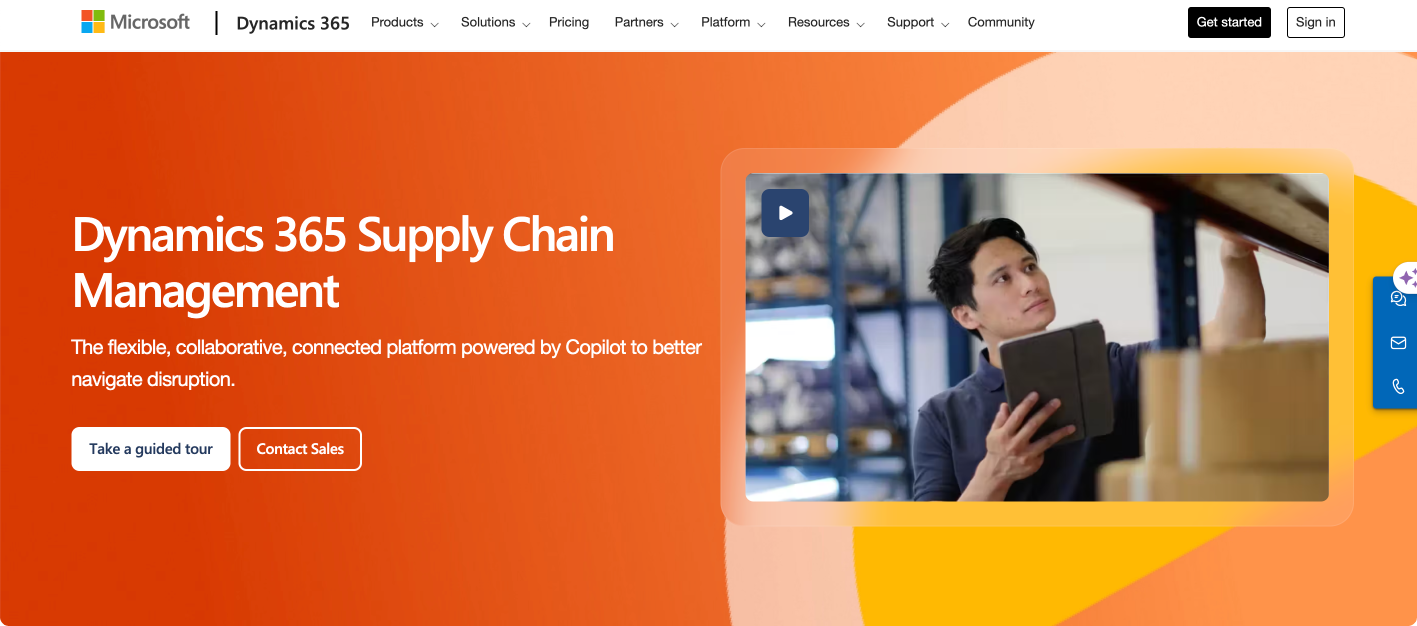 Microsoft Dynamics 365 Supply Chain Management.