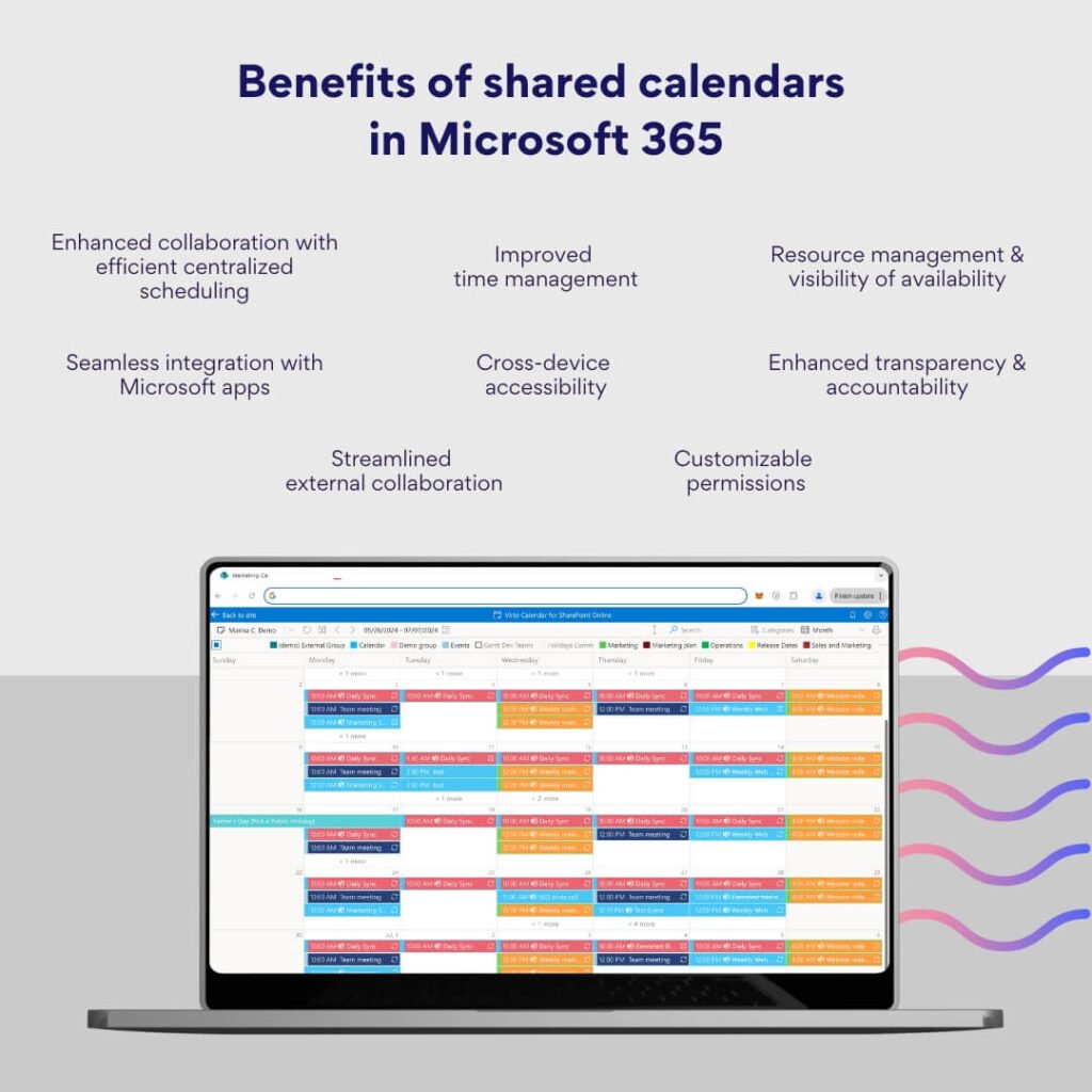 benefits of shared calendars in Microsoft 365