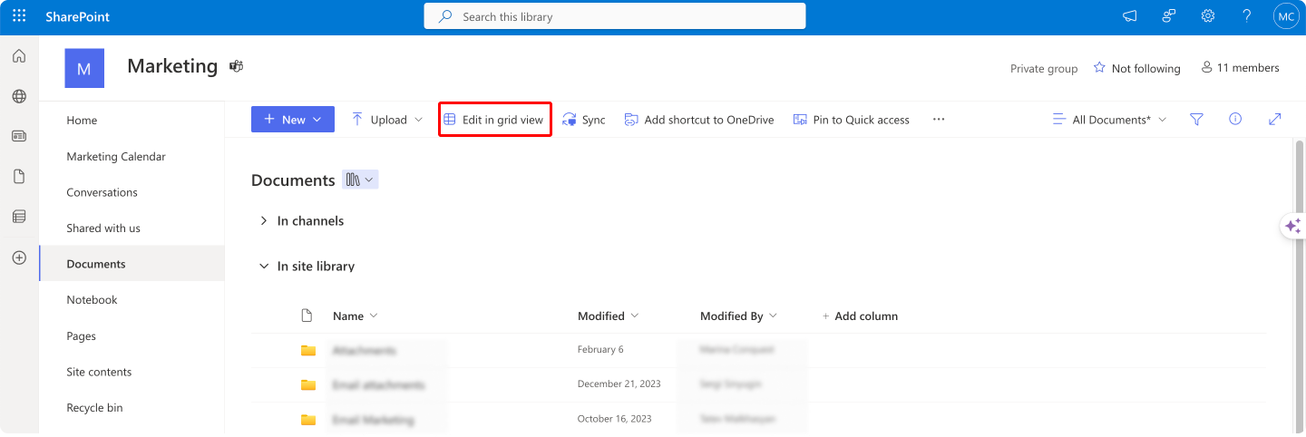 Navigating to “Edit in grid view” or “Quick Edit Mode”.