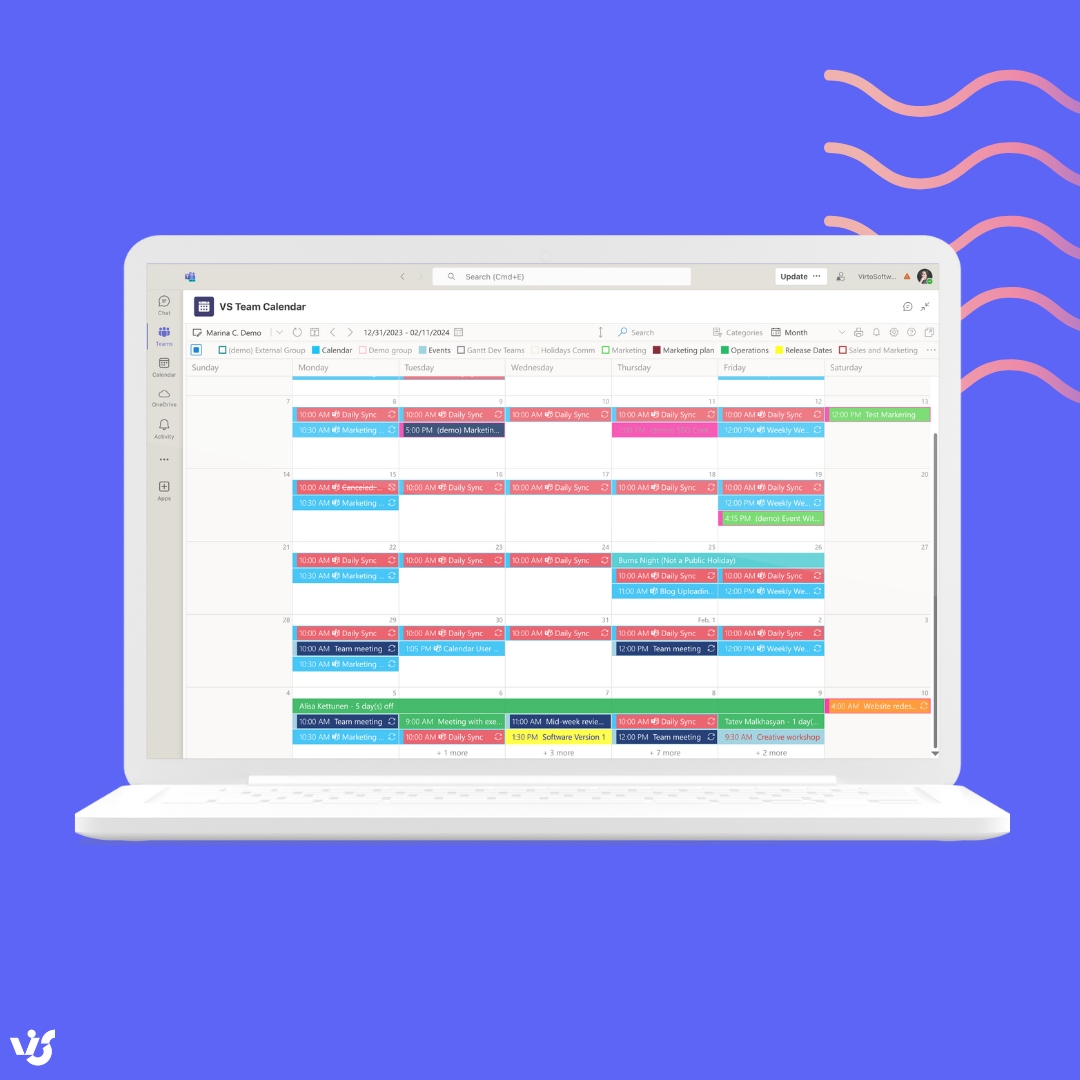 Virto Calendar for teams 