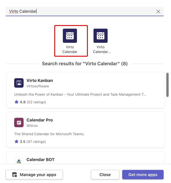 Adding Virto Calendar as a tab.