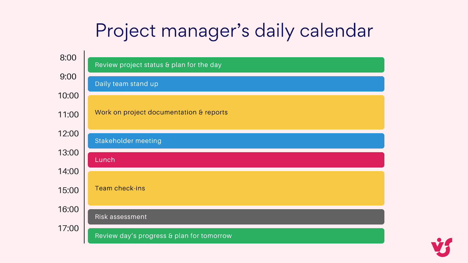 Personal flow project calendar. 