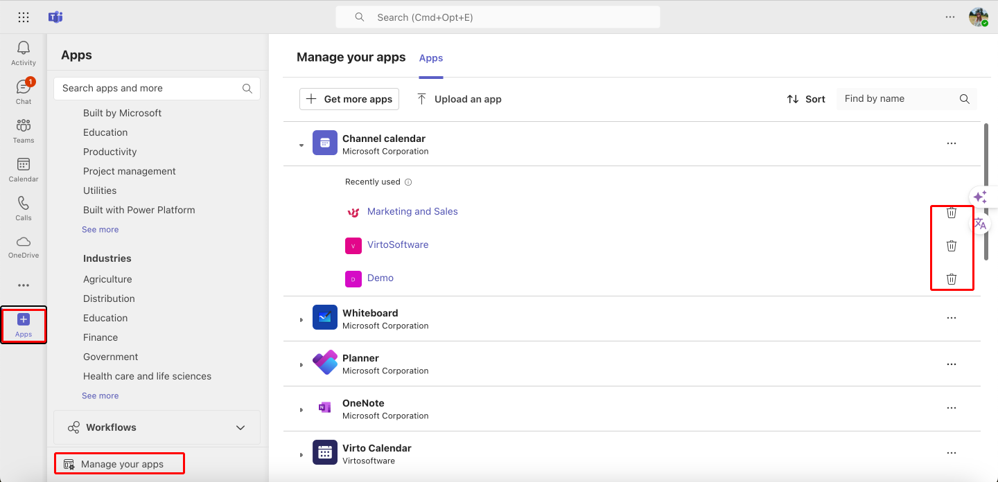 Checking apps and add-ins in Microsoft Teams.