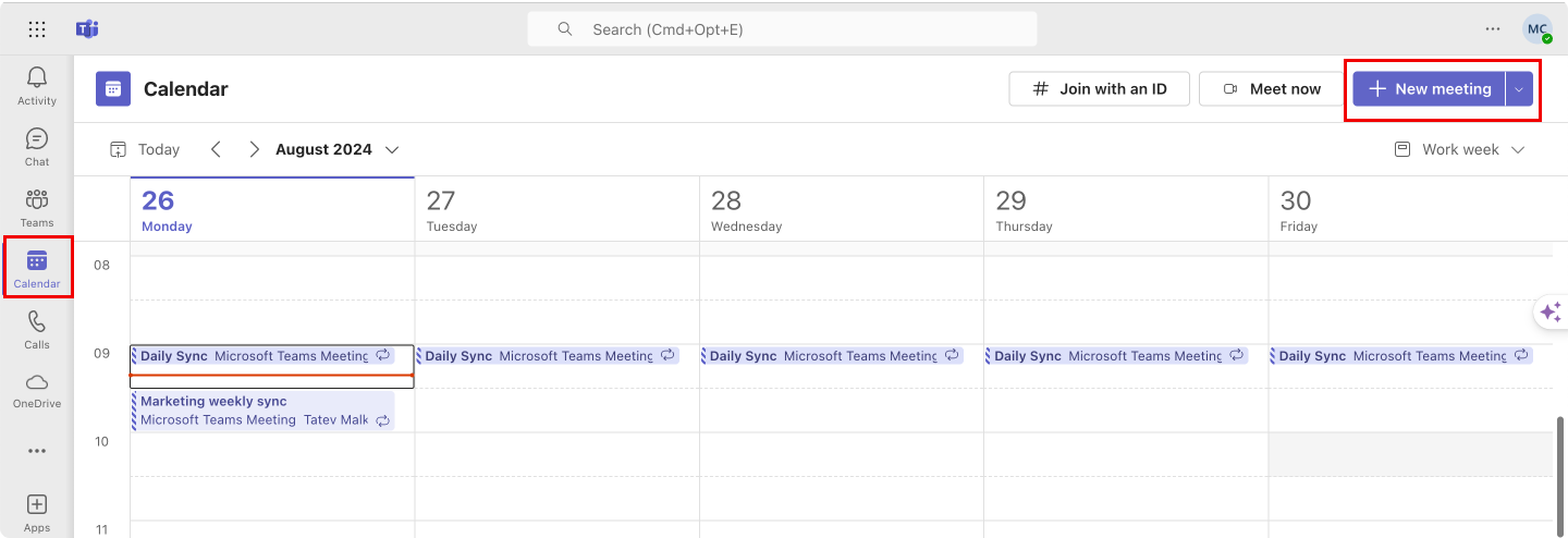  Scheduling a new meeting within Microsoft Teams. 