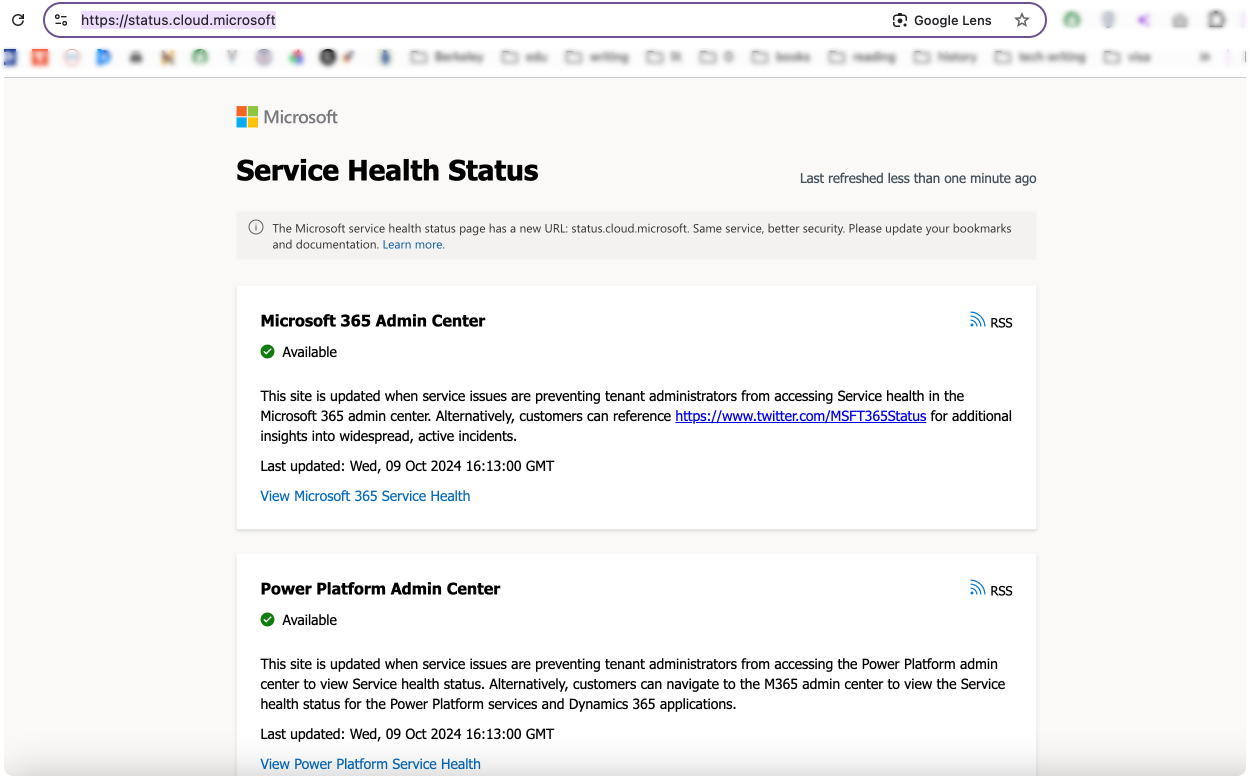  Microsoft 365 Service Health