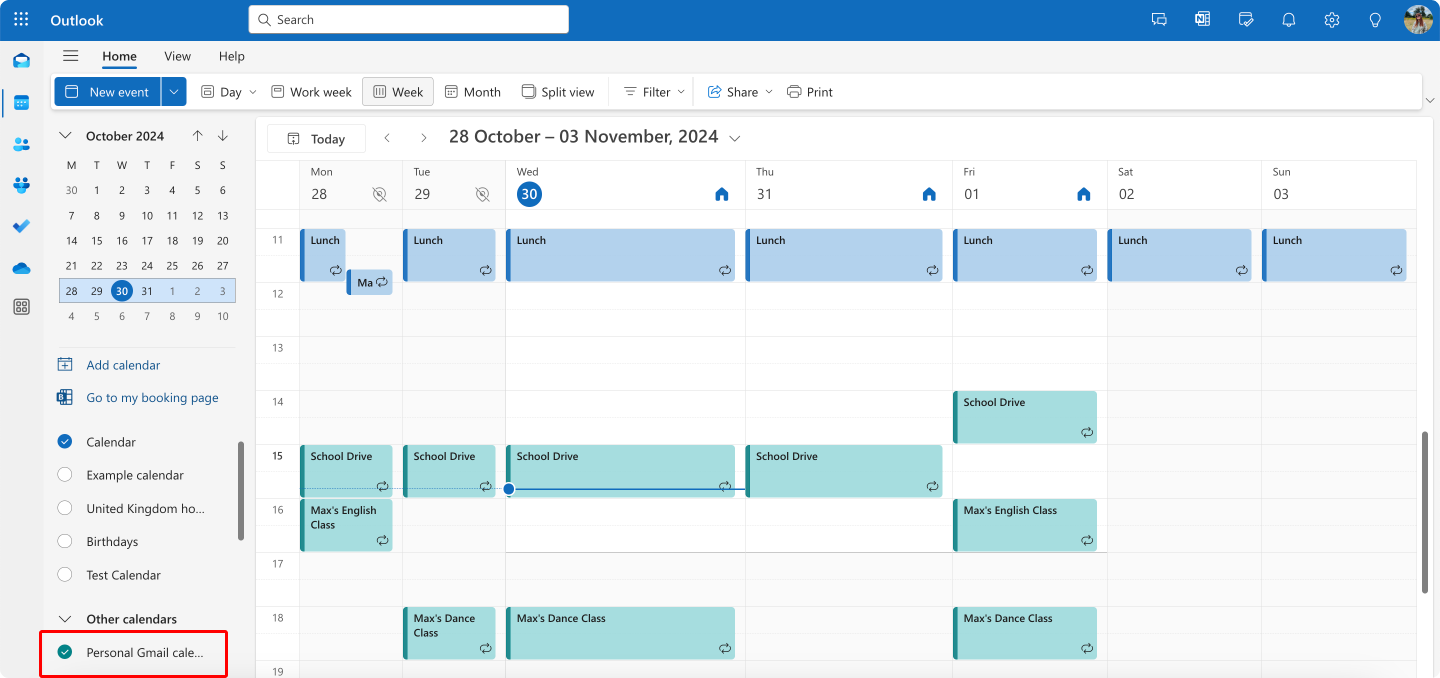 Pic. 10. Navigating to your added calendar in OWA.