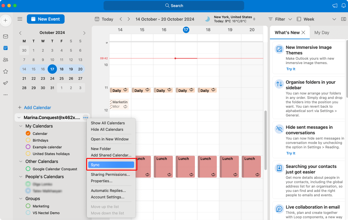 Syncing in Outlook for Mac. 