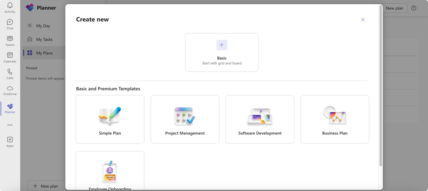 Pic. 4. Creating a new plan from scratch or choosing a template.