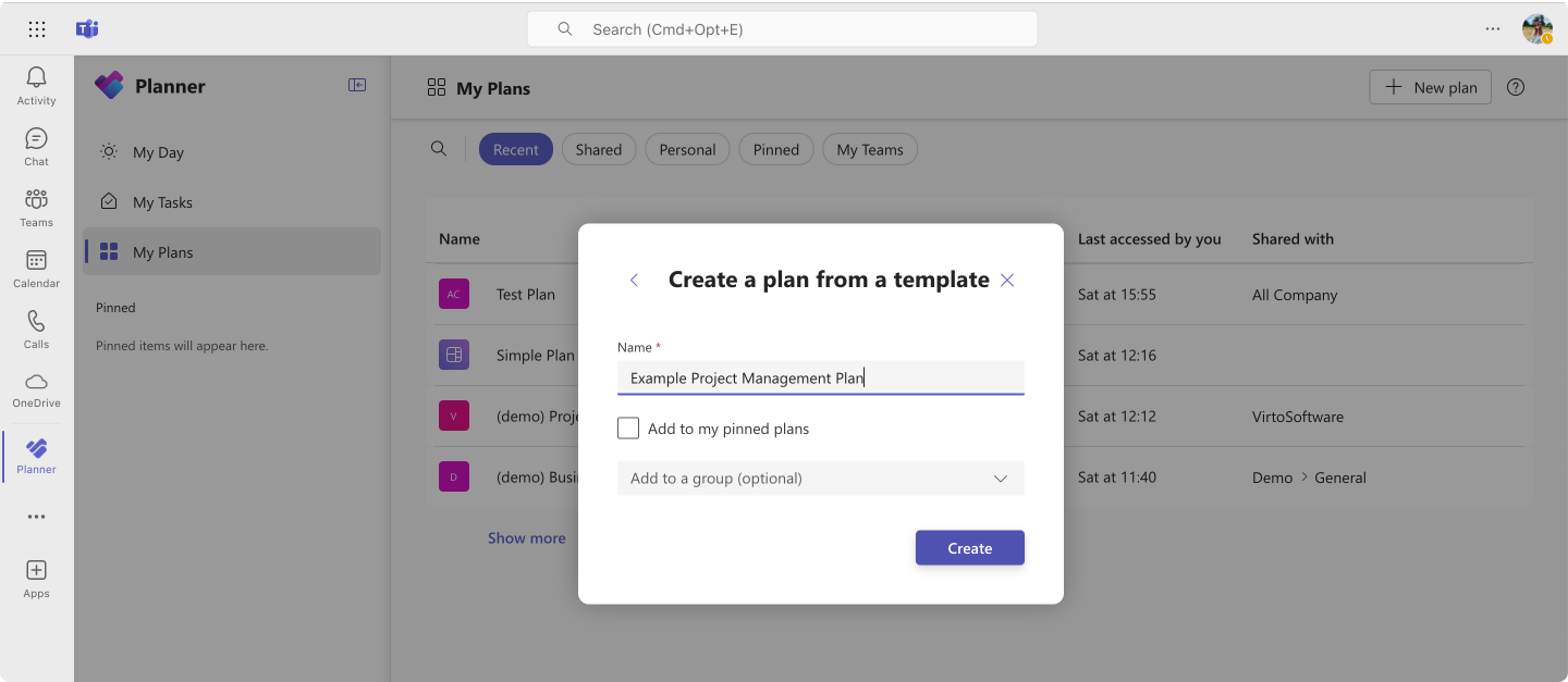 Pic. 6. Naming your plan.