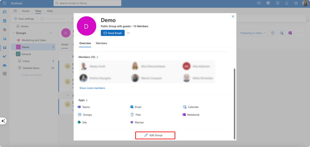 Editing your existing group