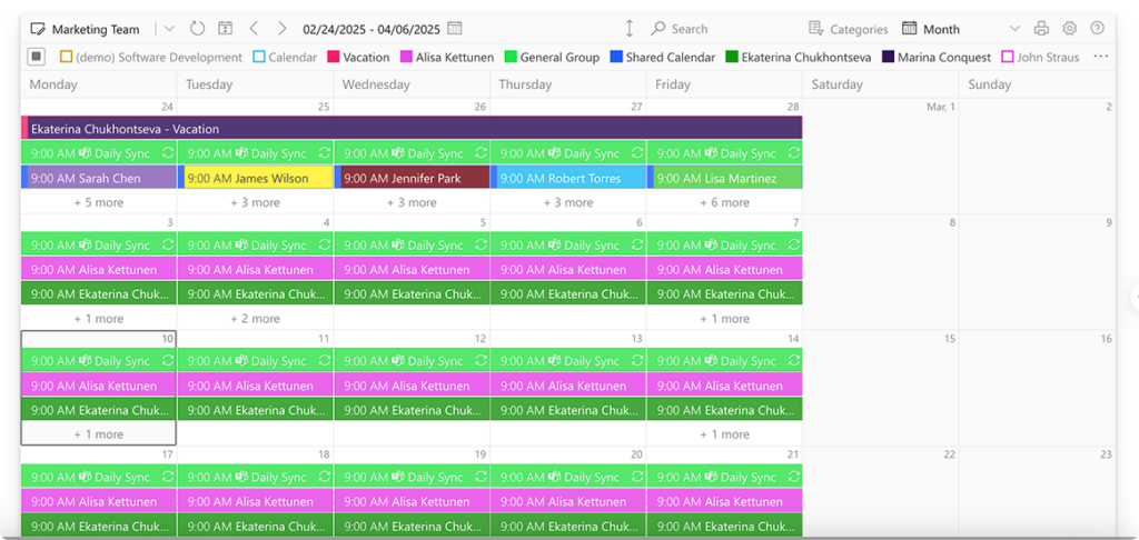Sample Virto Calendar