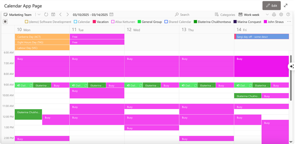 Virto Calendar App sample
