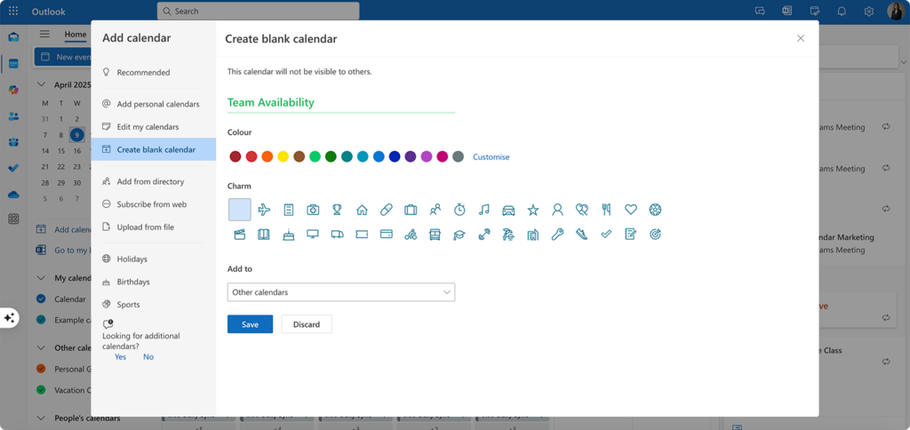 Customizing your calendar in Outlook