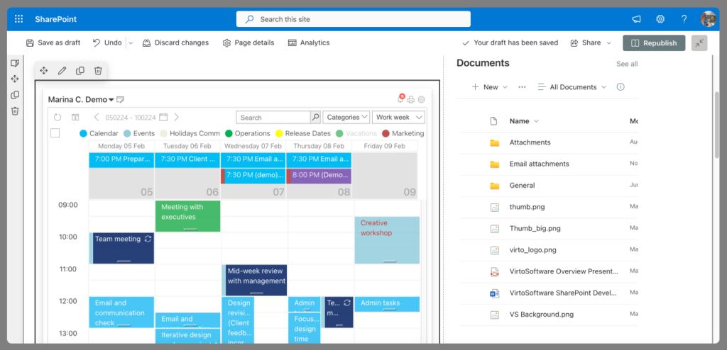 Virto Calendar App for SharePoint & Microsoft 365