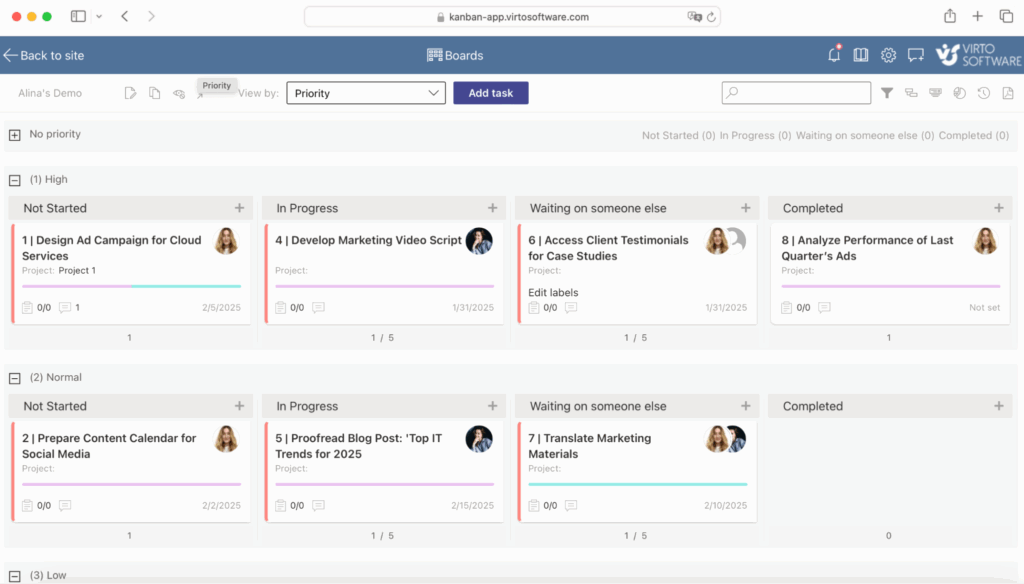 Virto Kanban Board App