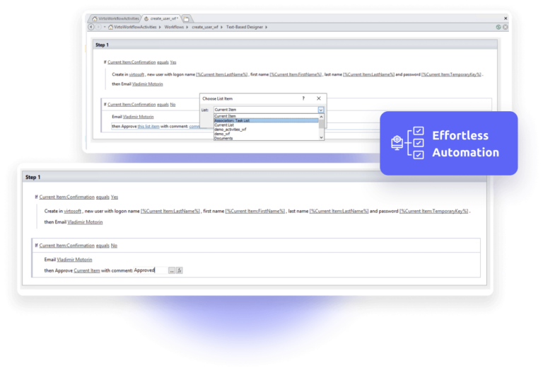 Virto Workflow Automation Web Part for SharePoint On-Premises.