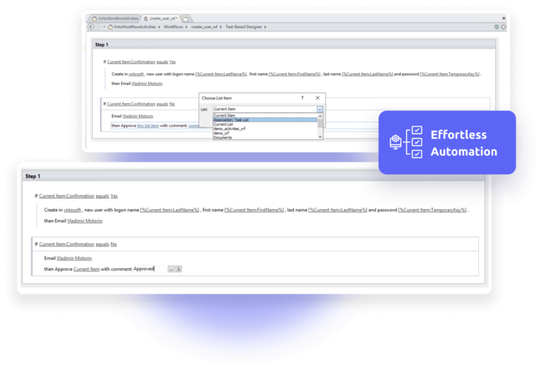 Virto Workflow Automation App.
