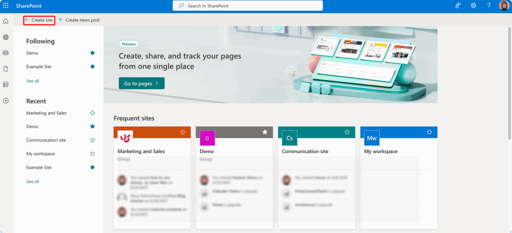 Creating a SharePoint site for external collaboration
